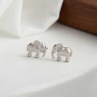 Gold Plated Sterling Silver Elephant Stud Earrings