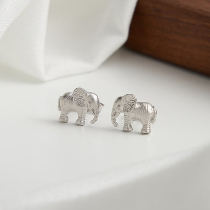 Gold Plated Sterling Silver Elephant Stud Earrings