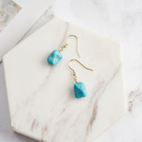 Sterling Silver Natural Turquoise Drop Earrings