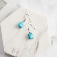 Sterling Silver Natural Turquoise Drop Earrings