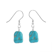 Sterling Silver Natural Turquoise Drop Earrings
