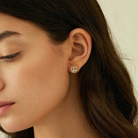Sterling Silver Sparkle Evil Eye Stud Earrings