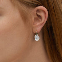 Gold Plated Baroque Pearl Hoop Earrings