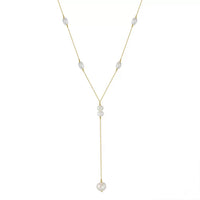 Sterling Silver Natural Pearl Y Necklace