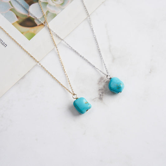 Sterling Silver Natural Turquoise Necklace