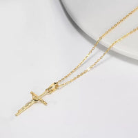 Sterling Silver Jesus Christ Crucifix Cross Pendant Necklace