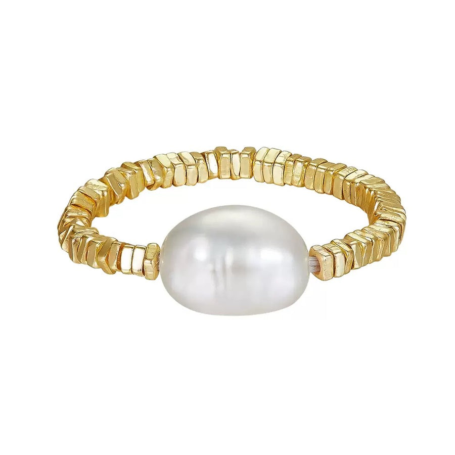 Sterling Silver Baroque Pearl Adjustable Ring