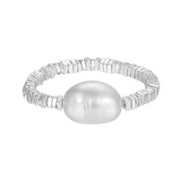 Sterling Silver Baroque Pearl Adjustable Ring