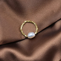 Sterling Silver Baroque Pearl Adjustable Ring