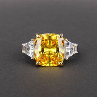 Masculine Radiant Crystal 925 Sterling Silver Ring