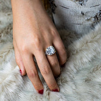 Masculine Radiant Crystal 925 Sterling Silver Ring
