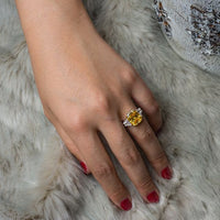 Masculine Radiant Crystal 925 Sterling Silver Ring