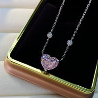 Geometry Yellow Crystal Heart Necklace
