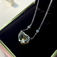 Geometry Yellow Crystal Heart Necklace