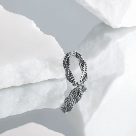 Vintage Twisted Cross Sterling Silver Ring