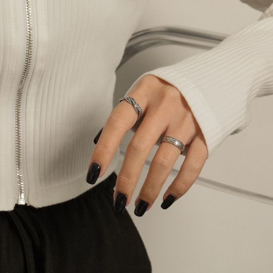 Vintage Twisted Cross Sterling Silver Ring