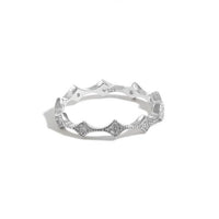 Elegant Geometry Rhombus Crystal 925 Sterling Silver Ring