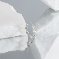 Elegant Geometry Rhombus Crystal 925 Sterling Silver Ring