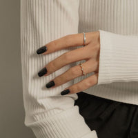 Elegant Geometry Rhombus Crystal 925 Sterling Silver Ring