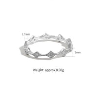 Elegant Geometry Rhombus Crystal 925 Sterling Silver Ring