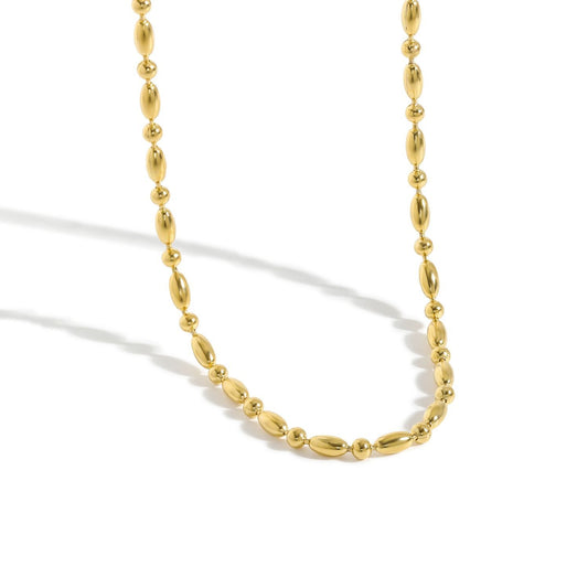 Simple Ellipse Round Bead Choker 925 Sterling Silver