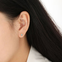 Mini Blue Crystal Waterdrop Sterling Silver Stud Earrings