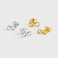 Hollow Infinite 925 Sterling Silver Stud Earrings
