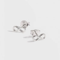 Hollow Infinite 925 Sterling Silver Stud Earrings