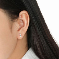 Traffic Light Crystal Stud Earrings, 925 Sterling Silver