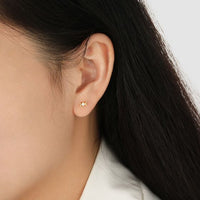 Geometry Rhombus White Crystal 925 Sterling Silver Stud Earrings