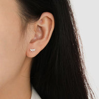 Flying Crystal Dragonfly 925 Sterling Silver Stud Earrings