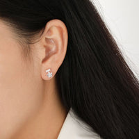 Mini Shining Star Crystal Sterling Silver Stud Earrings