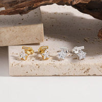 Mini Shining Star Crystal Sterling Silver Stud Earrings