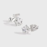 Mini Shining Star Crystal Sterling Silver Stud Earrings