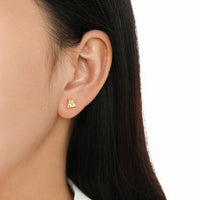 Melted Cheese Red Crystal Sterling Silver Stud Earrings