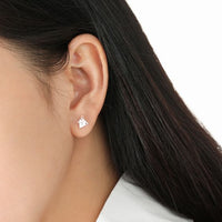 Melted Cheese Red Crystal Sterling Silver Stud Earrings