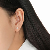Ray Fish Cubic Zirconia Sterling Silver Stud Earrings