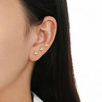 Ray Fish Cubic Zirconia Sterling Silver Stud Earrings