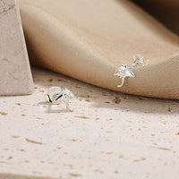 Ray Fish Cubic Zirconia Sterling Silver Stud Earrings