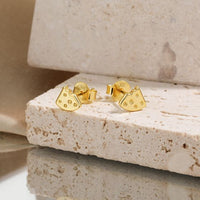 Bited Cheese 925 Sterling Silver Stud Earrings