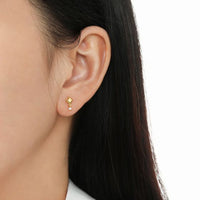 Friend's Geometry White Heart Cubic Zirconia 925 Sterling Silver Stud Earrings