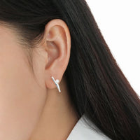 Round Shell Pearl and Crystal Sterling Silver Stud Earrings