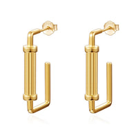 Modern Geometry Roman Architecture Sterling Silver Dangling Earrings
