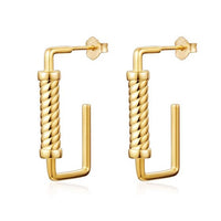 Modern Geometry Roman Architecture Sterling Silver Dangling Earrings