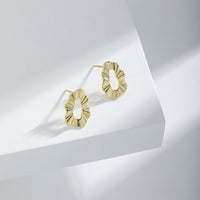 Geometry Hollow Round Wave Sterling Silver Stud Earrings