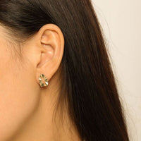 Geometry Hollow Round Wave Sterling Silver Stud Earrings
