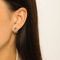 Geometry Hollow Round Wave Sterling Silver Stud Earrings