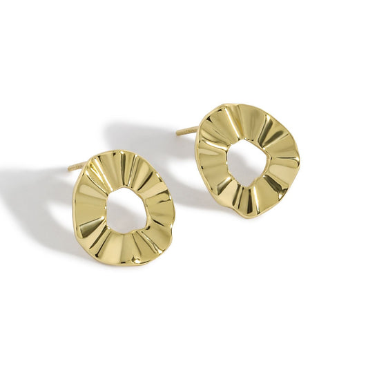 Irregular Hollow Wave 925 Sterling Silver Stud Earrings