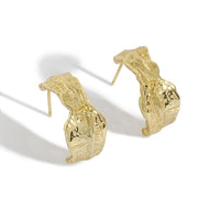 Irregular Tinfoil C-Shape Sterling Silver Stud Earrings