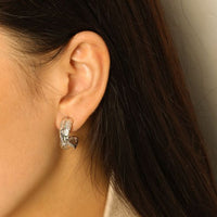 Irregular Tinfoil C-Shape Sterling Silver Stud Earrings